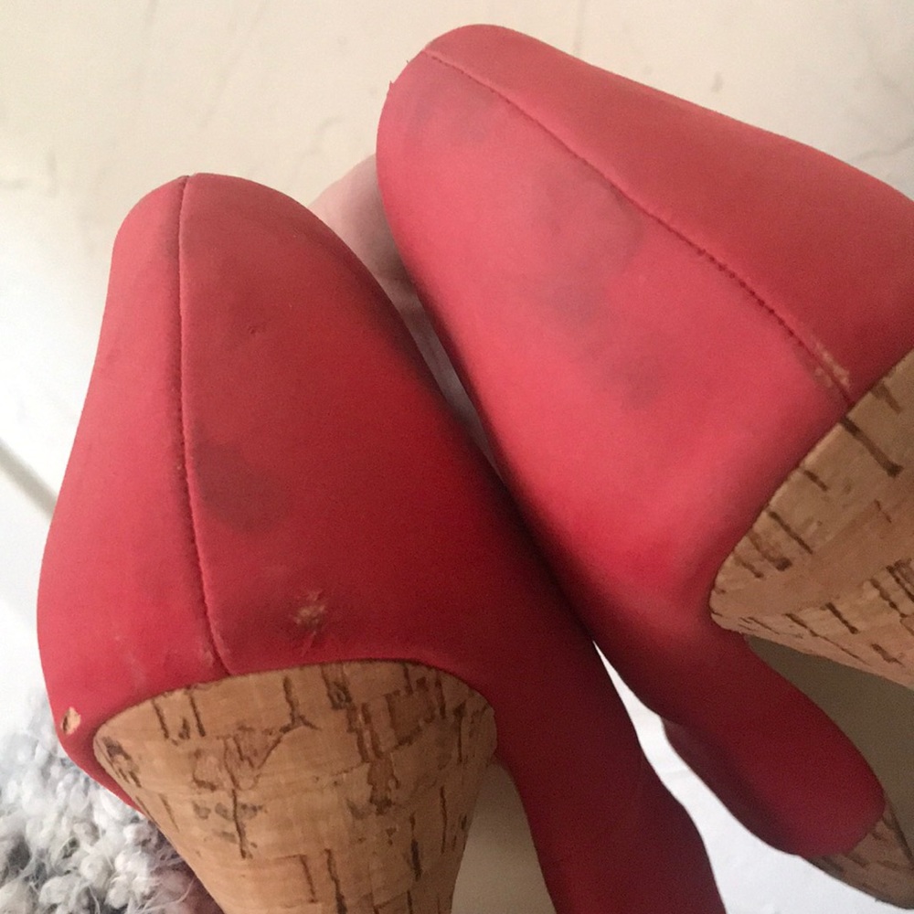 🌺Orange Suede Aldo peep toe pumps size 38/8 - Picture 4 of 8